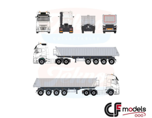 91250 Tekno Volvo FH Aero XL 6x2 avec benne danoise à 4 essieux